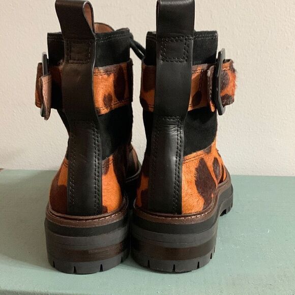 Louise et CIE animal print combat boots platform buckle ankle moto boots - Picture 4 of 7